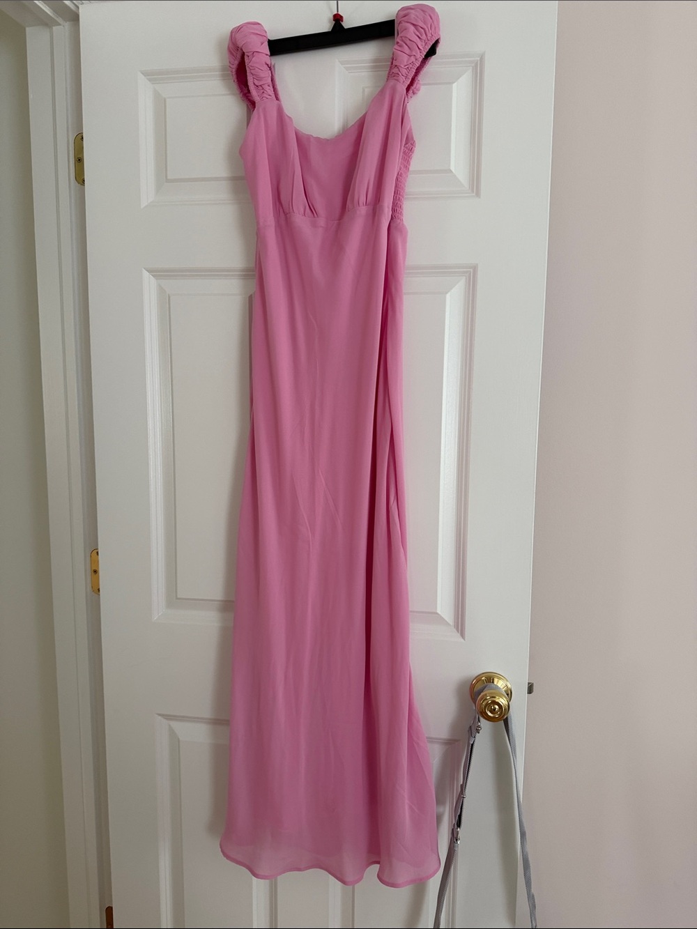 Abercrombie & Fitch Pink Ruched-Strap Maxi Dress